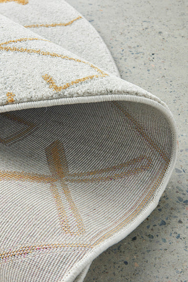 Cala Paradise Cream & Gold Modern Round Rug